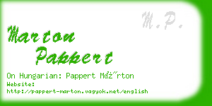 marton pappert business card